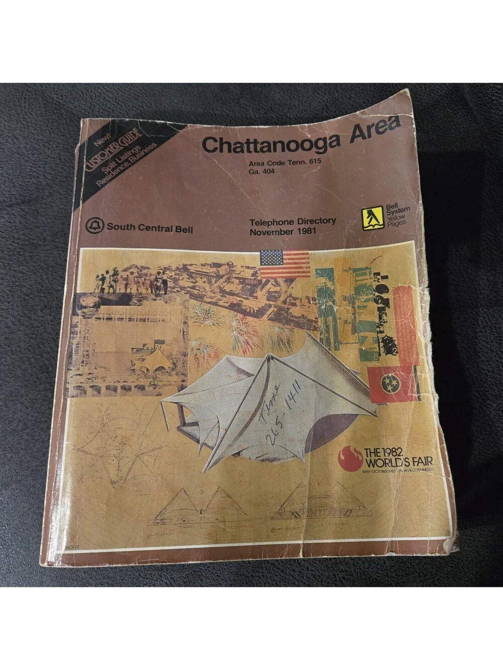 1982 Chattanooga TN Phone Book Telephone Directory South Central Bell Geneology